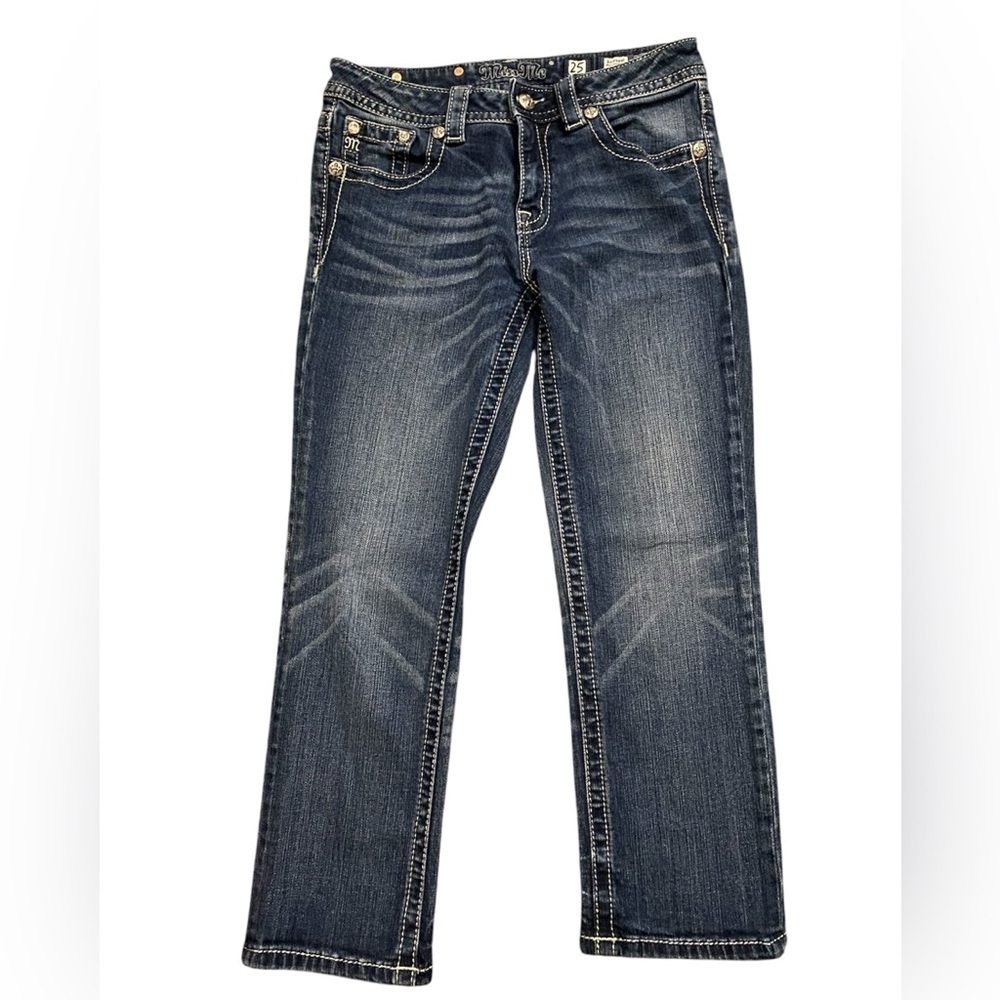 Miss Me Women's Dark Blue Boyfriend Capri Jeans